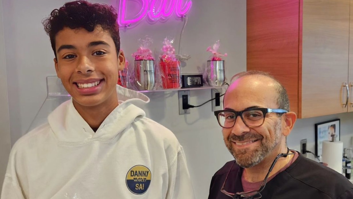 Dr. Peluso and his kid patient