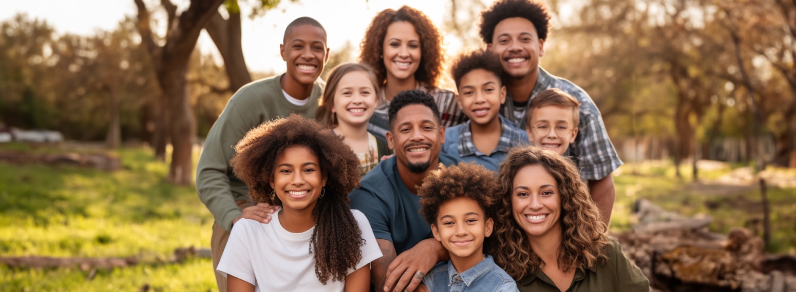 Happy Family take photo with smily face